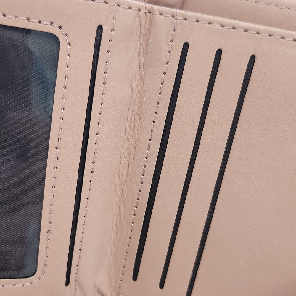 Whimsical Cat Print Mini Wallet Green & White PU Leather • Wristlet Card Hol - Picture 13 of 15